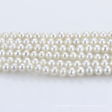 7-8mm en gros blanc perles de perles d&#39;eau douce naturelles